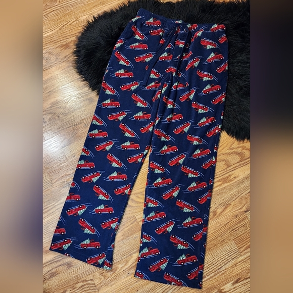 Croft and Barrow Plush Fleece Pajama Pants Red Farmhouse Trucks Men’s Size M - Picture 4 of 8